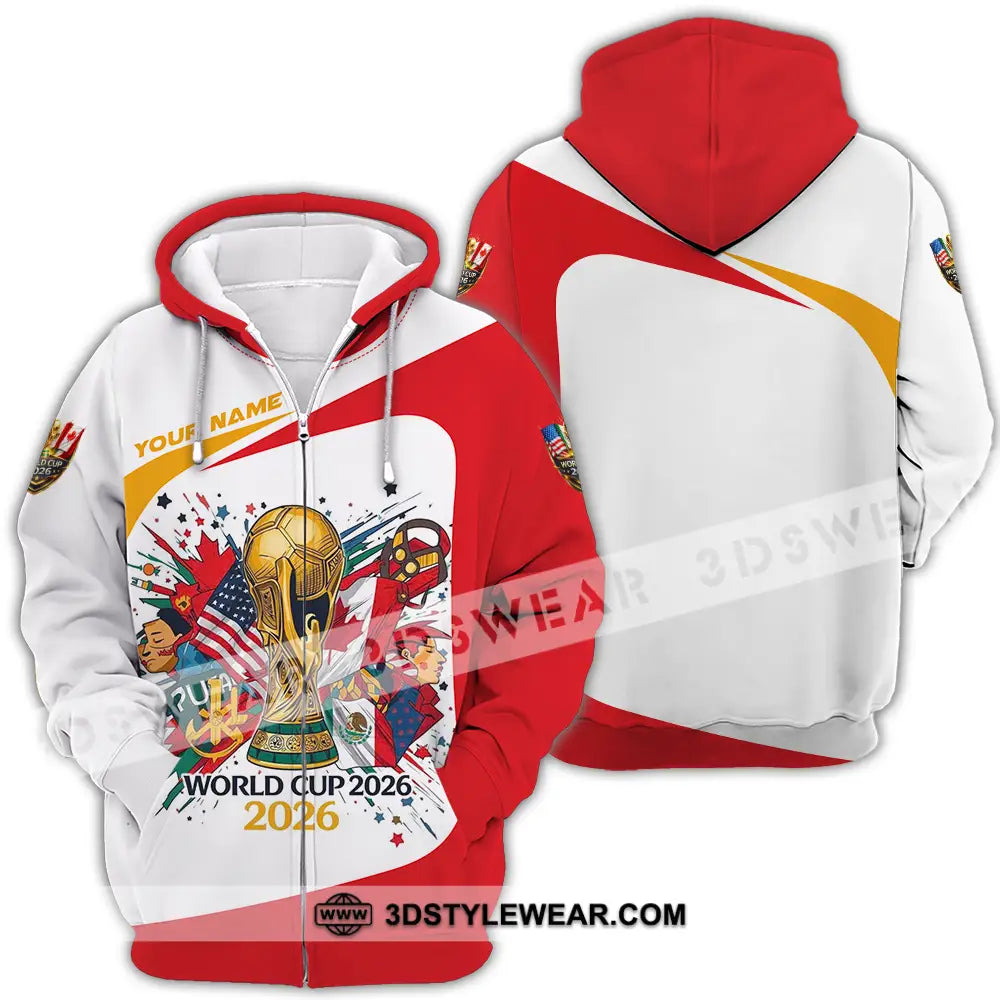 Unisex Shirt - Custom FIFA World Cup 2026 3D Shirt Zipper Hoodie / S T-shirt