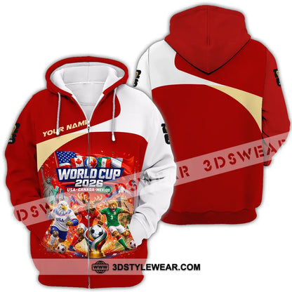 Unisex Shirt - Custom FIFA World Cup 2026 3D Shirt Zipper Hoodie / S T-shirt