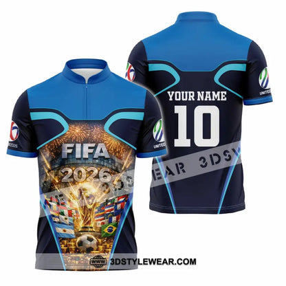 Unisex Shirt - Custom Fifa World Cup 2026 3D Shirt Zipper Polo Shirt / S T-shirt
