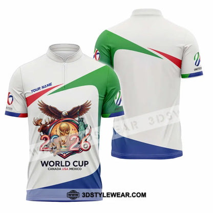 Unisex Shirt - Custom Fifa World Cup 2026 3D Shirt Zipper Polo Shirt / S T-shirt