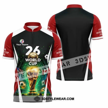 Unisex Shirt - Custom Fifa World Cup 2026 3D Shirt Zipper Polo Shirt / S T-shirt