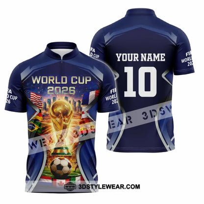 Unisex Shirt - Custom FIFA World Cup 2026 3D Shirt Zipper Polo Shirt / S T-shirt