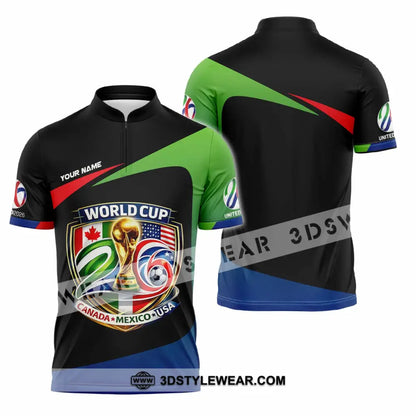 Unisex Shirt - Custom Fifa World Cup 2026 3D Shirt Zipper Polo Shirt / S T-shirt