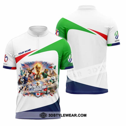 Unisex Shirt - Custom FIFA World Cup 2026 3D Shirt Zipper Polo Shirt / S T-shirt