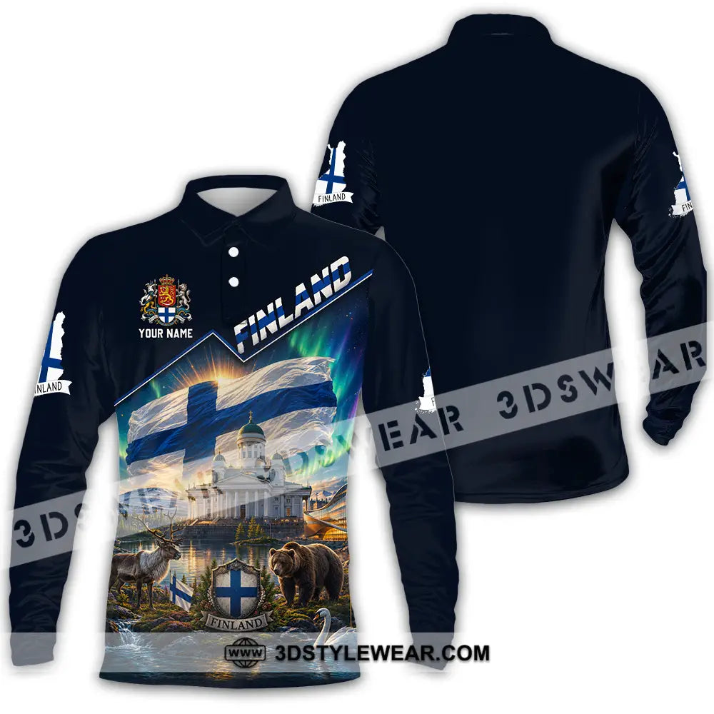 Unisex Shirt - Custom Finland Shirt - Long Sleeve Polo / S - T-shirt