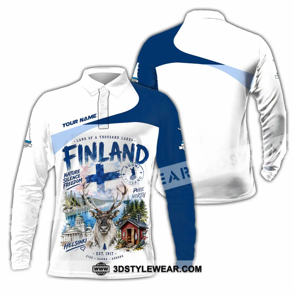 Unisex Shirt - Custom Finland Shirt - Long Sleeve Polo / S - T-shirt