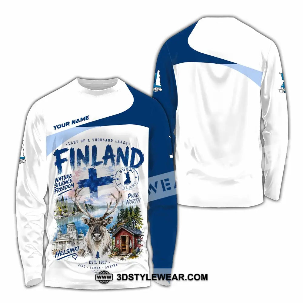 Unisex Shirt - Custom Finland Shirt - Long Sleeve Shirt / S - T-shirt