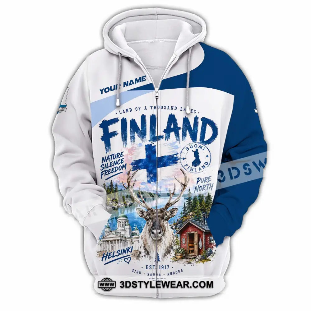 Unisex Shirt - Custom Finland Shirt - Zipper Hoodie / S - T-shirt