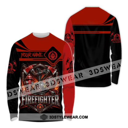 Unisex Shirt - Custom Fire Fighter Shirt - Long Sleeve Shirt / S - T-shirt