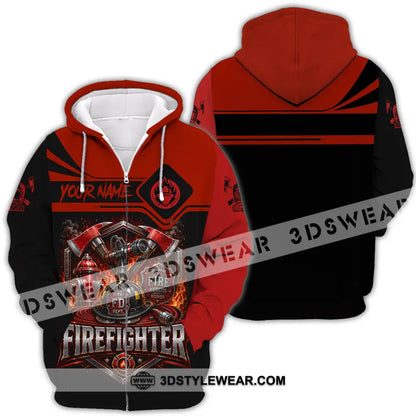 Unisex Shirt - Custom Fire Fighter Shirt - Zipper Hoodie / S - T-shirt