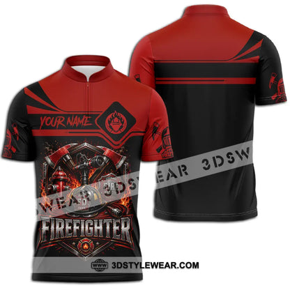 Unisex Shirt - Custom Fire Fighter Shirt - Zipper Polo Shirt / S - T-shirt