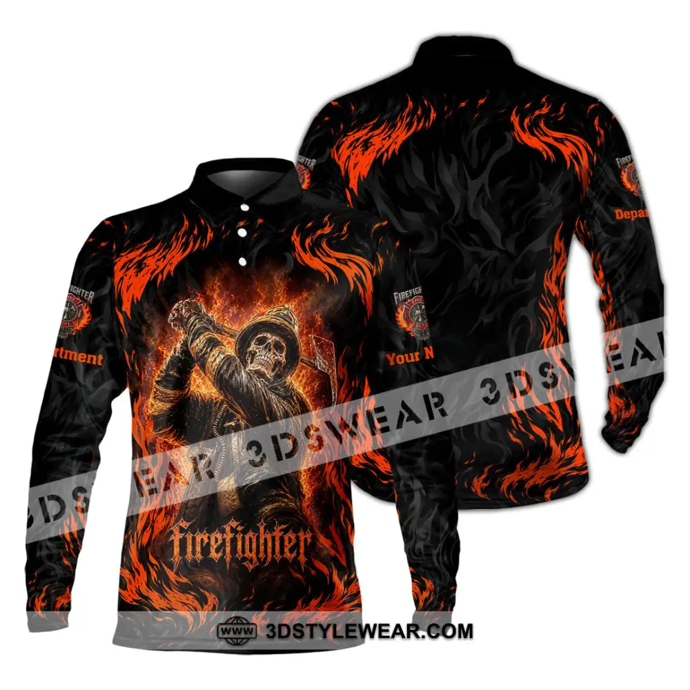 Unisex Shirt - Custom Firefighter Shirt - Long Sleeve Polo / S - T-shirt