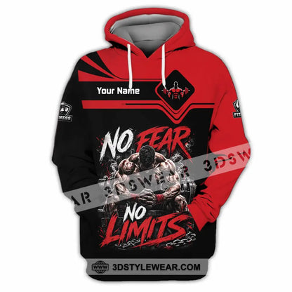 Unisex Shirt - Custom Fitness No Fear No Limits Shirt - Hoodie / S - T-shirt