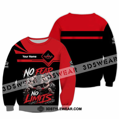 Unisex Shirt - Custom Fitness No Fear No Limits Shirt - Long Sleeve / S - T-shirt