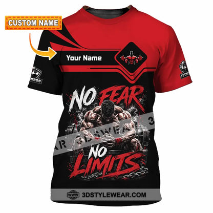 Unisex Shirt - Custom Fitness No Fear No Limits Shirt - T-shirt
