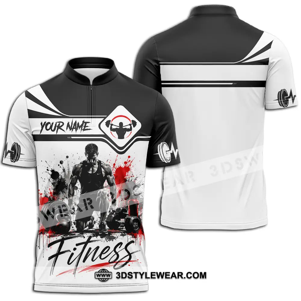 Unisex Shirt - Custom Fitness Shirt - Zipper Polo Shirt / S - T-shirt