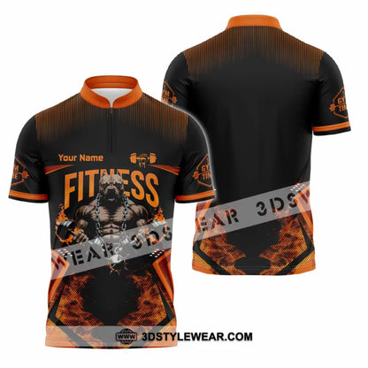 Unisex Shirt - Custom Fitness Shirt - Zipper Polo Shirt / S - T-shirt