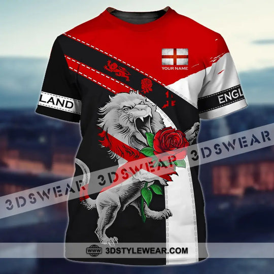 Unisex Shirt - Custom Football Name T-Shirt, England Rose Lion Shirt style option 2