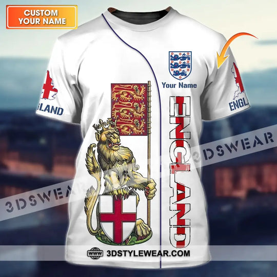 Unisex Shirt - Custom Football Name T-Shirt, England The Three Lions Shirt style option 1