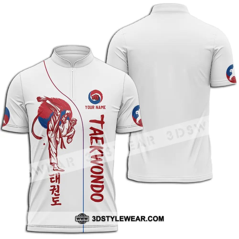 Unisex Shirt - Custom Shirt For Taekwondo Lover - Zipper Polo Shirt / S - T-shirt