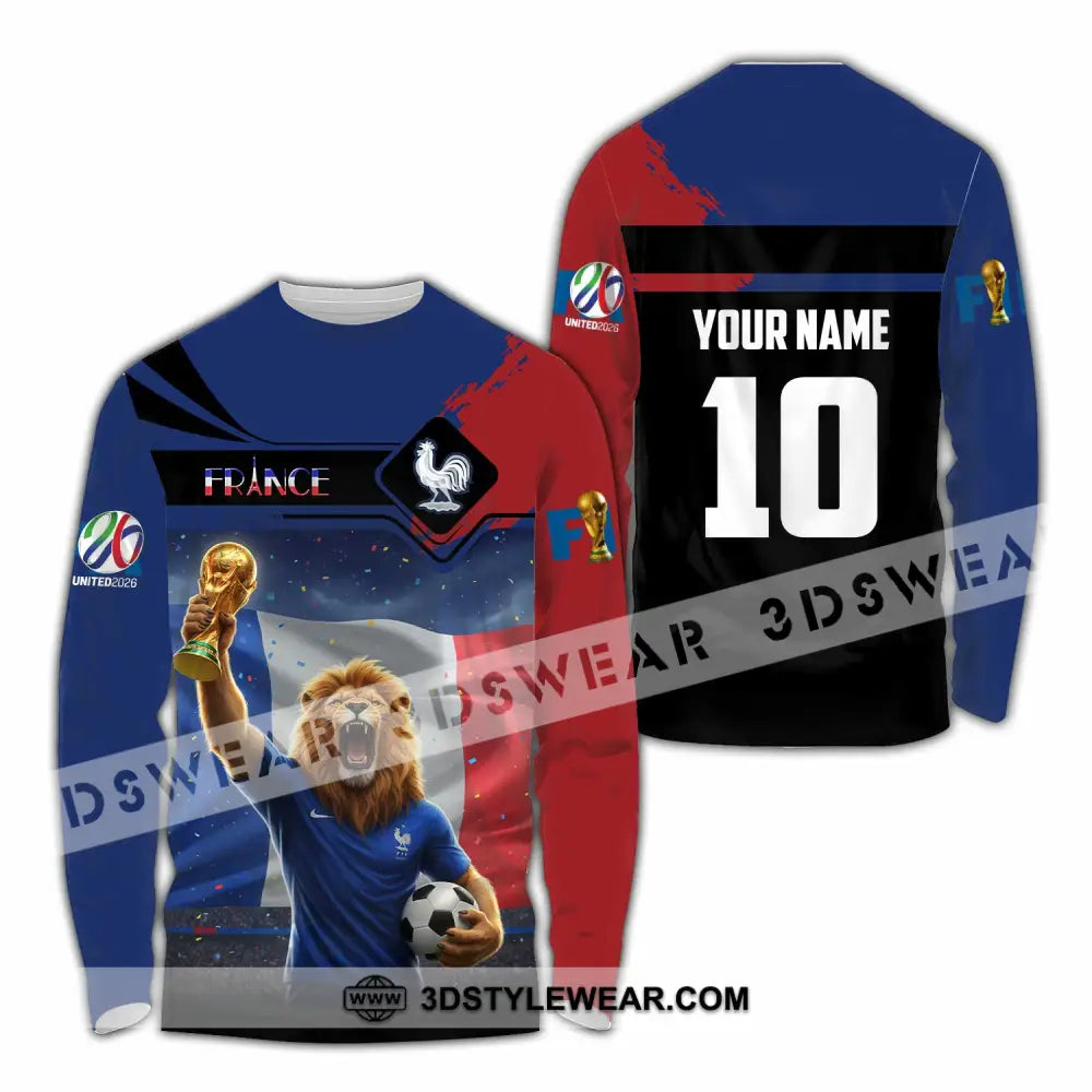 Unisex Shirt - Custom France 3D Shirt Long Sleeve Shirt / S T-shirt