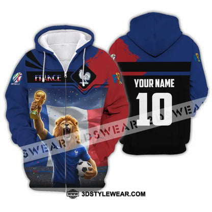 Unisex Shirt - Custom France 3D Shirt Zipper Hoodie / S T-shirt