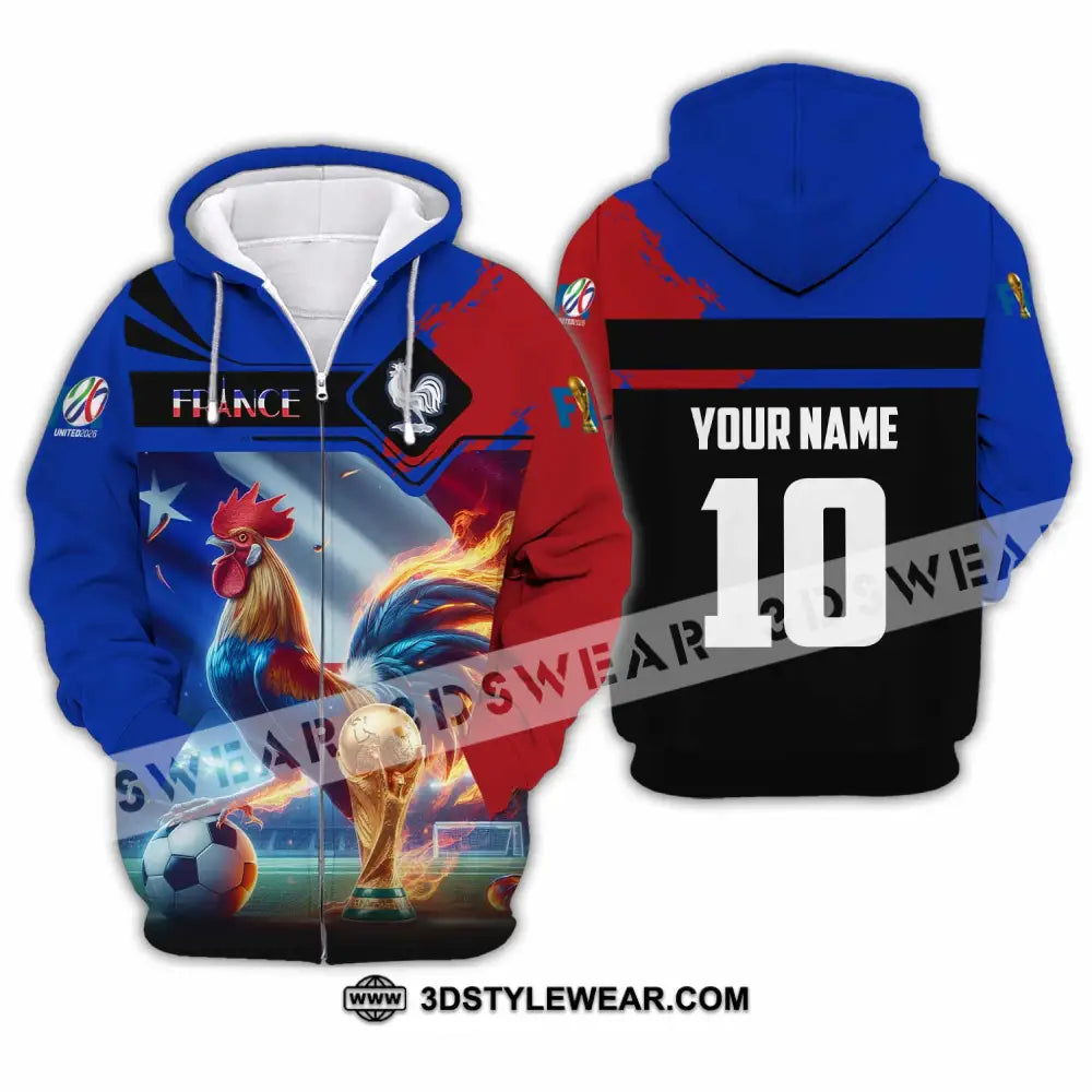 Unisex Shirt - Custom France 3D Shirt Zipper Hoodie / S T-shirt