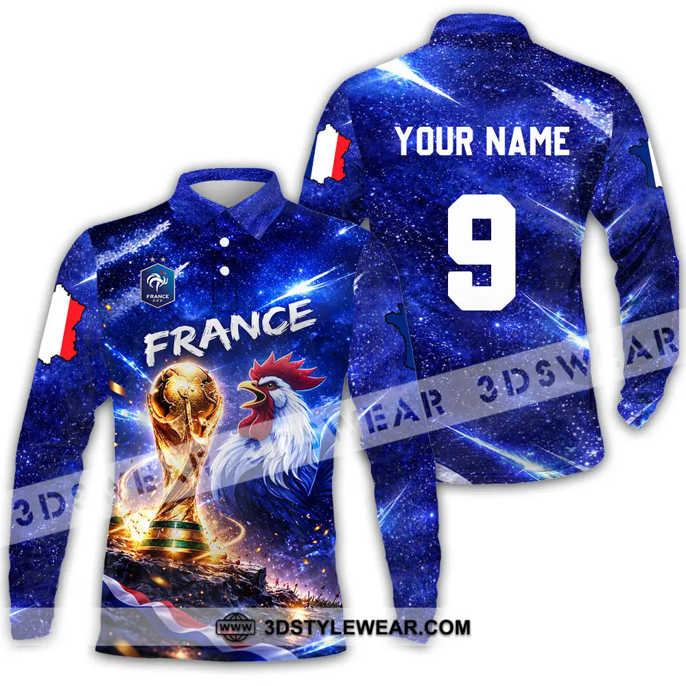 Unisex Shirt - Custom France World Cup 2026 3D Shirt Long Sleeve Polo / S T-shirt