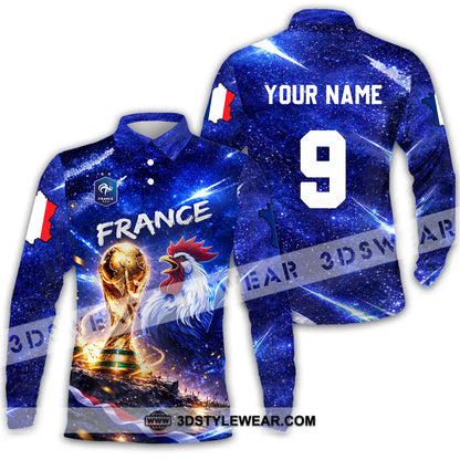 Unisex Shirt - Custom France World Cup 2026 3D Shirt Long Sleeve Polo / S T-shirt