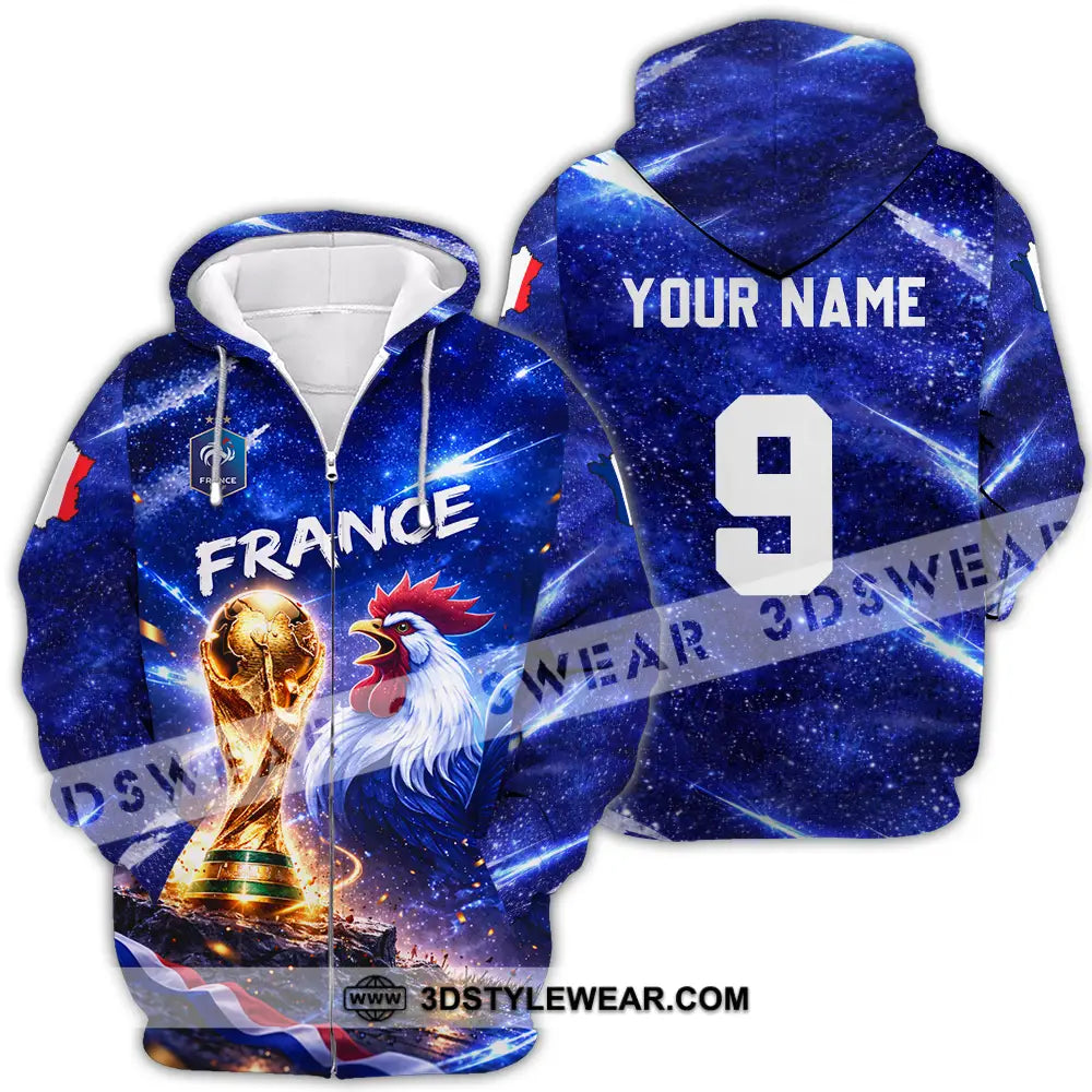 Unisex Shirt - Custom France World Cup 2026 3D Shirt Zipper Hoodie / S T-shirt