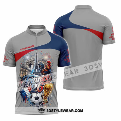 Unisex Shirt - Custom France World Cup 2026 3D Shirt - Zipper Polo Shirt / S - T-shirt