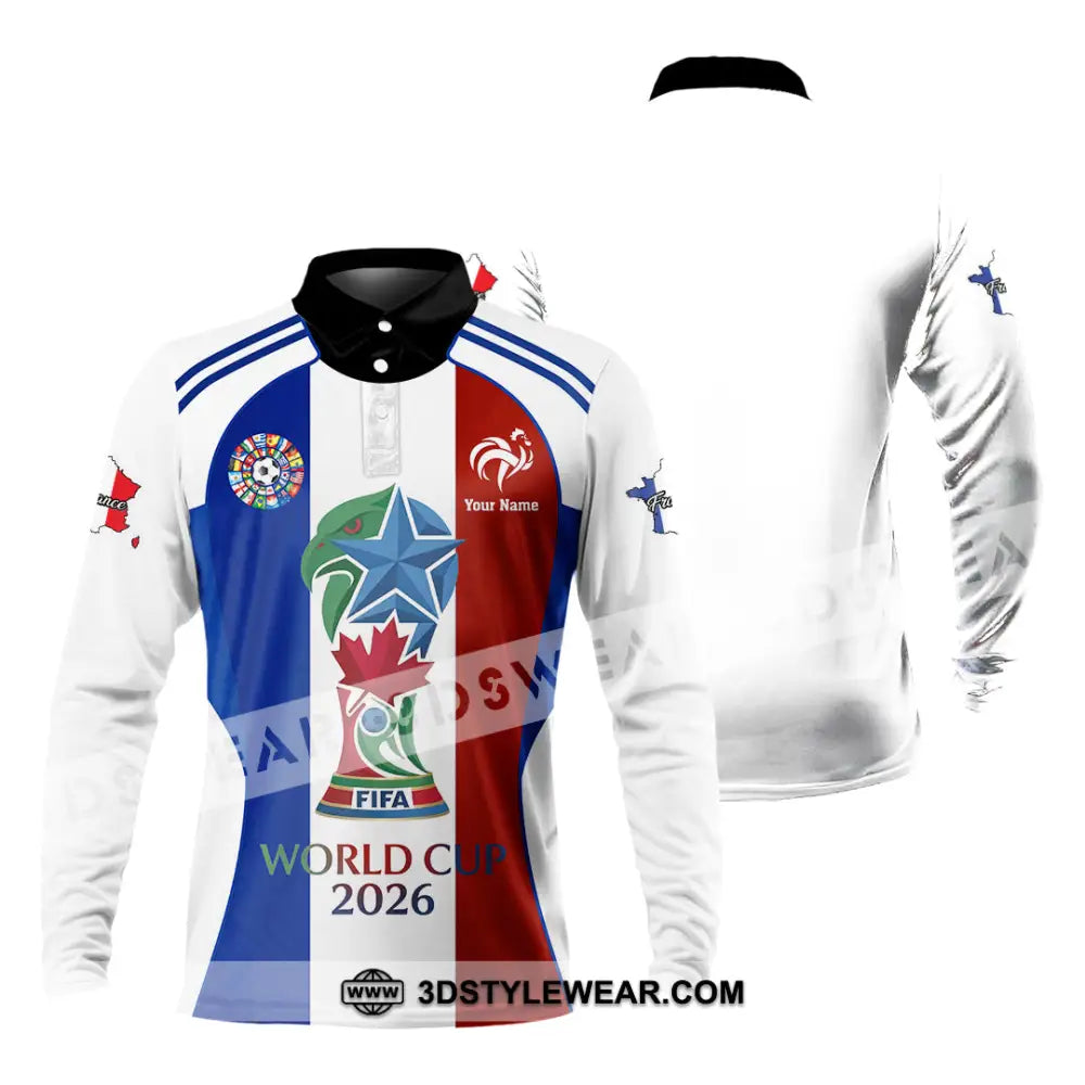 Unisex Shirt - Custom France World Cup 2026 Shirt - Long Sleeve Polo / S - T-shirt