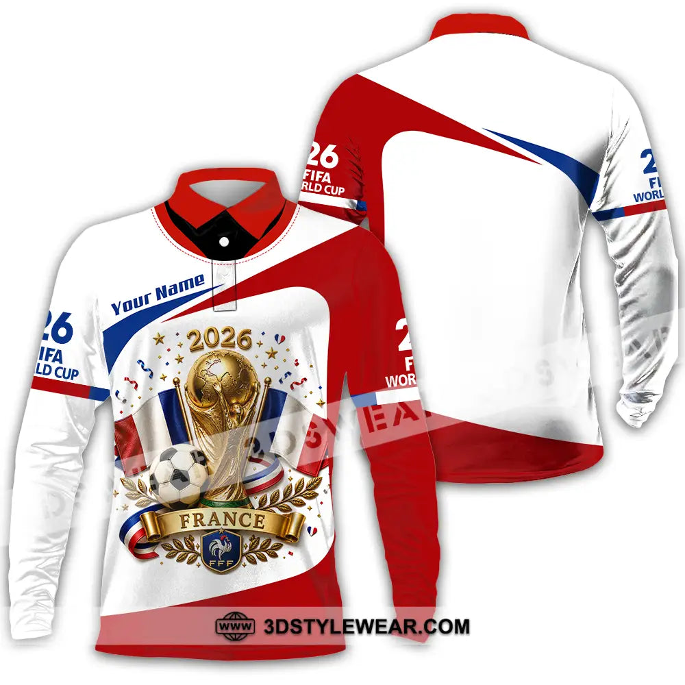 Unisex Shirt - Custom France World Cup 2026 Shirt - Long Sleeve Polo / S - T-shirt