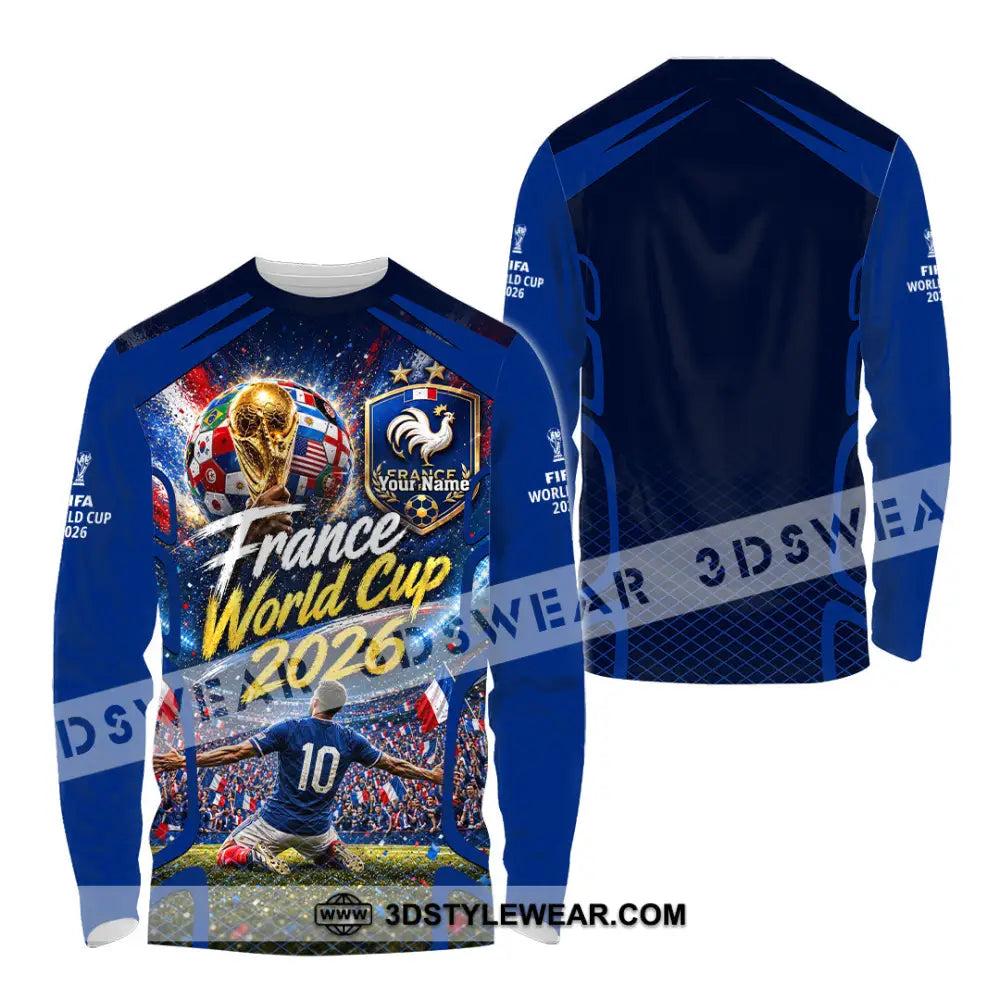 Unisex Shirt - Custom France World Cup 2026 Shirt - Long Sleeve Shirt / S - T-shirt
