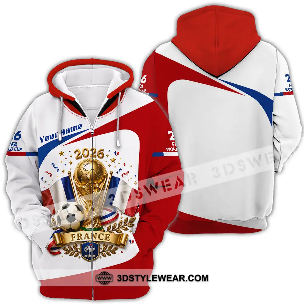 Unisex Shirt - Custom France World Cup 2026 Shirt - Zipper Hoodie / S - T-shirt