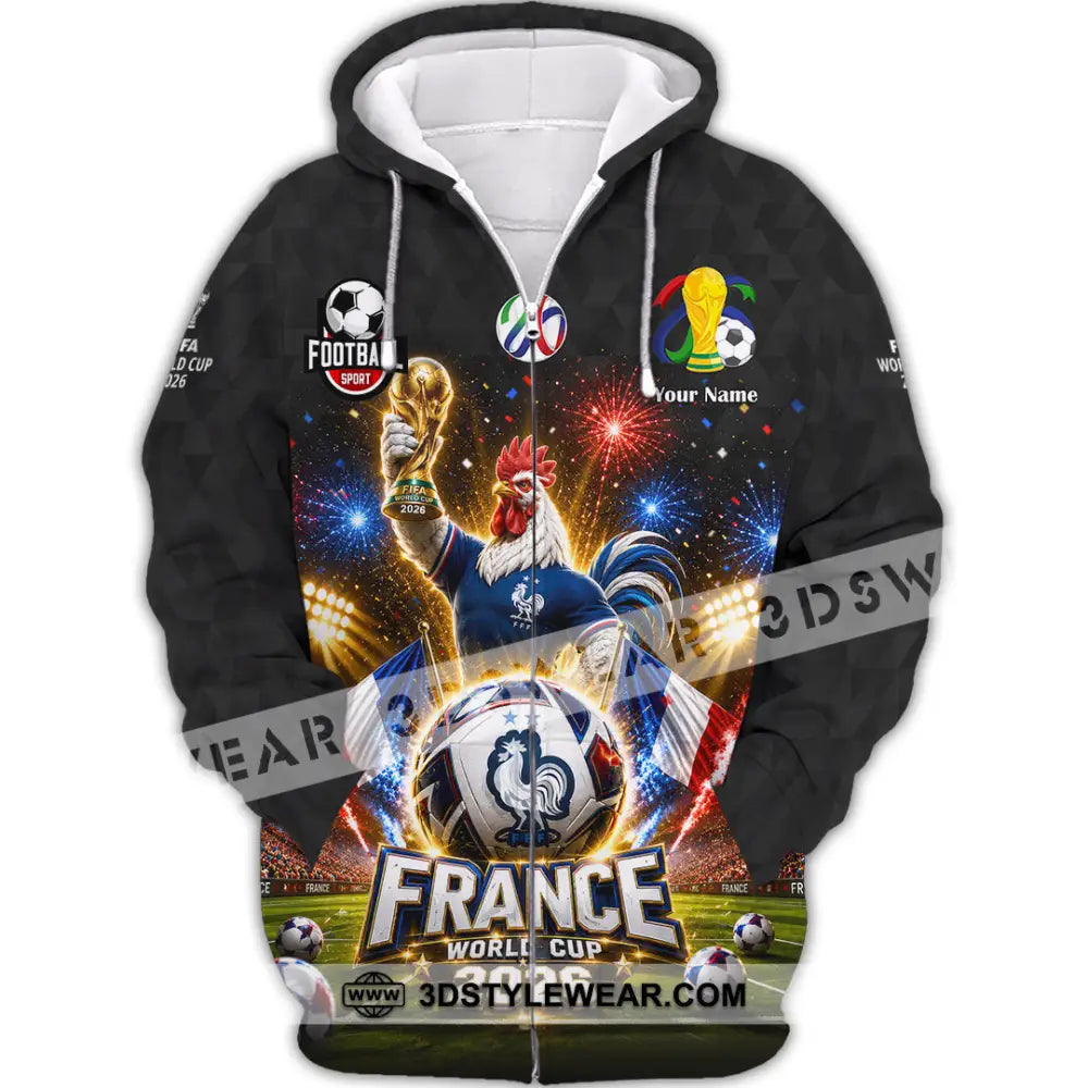 Unisex Shirt - Custom France World Cup 2026 Shirt - Zipper Hoodie / S - T-shirt