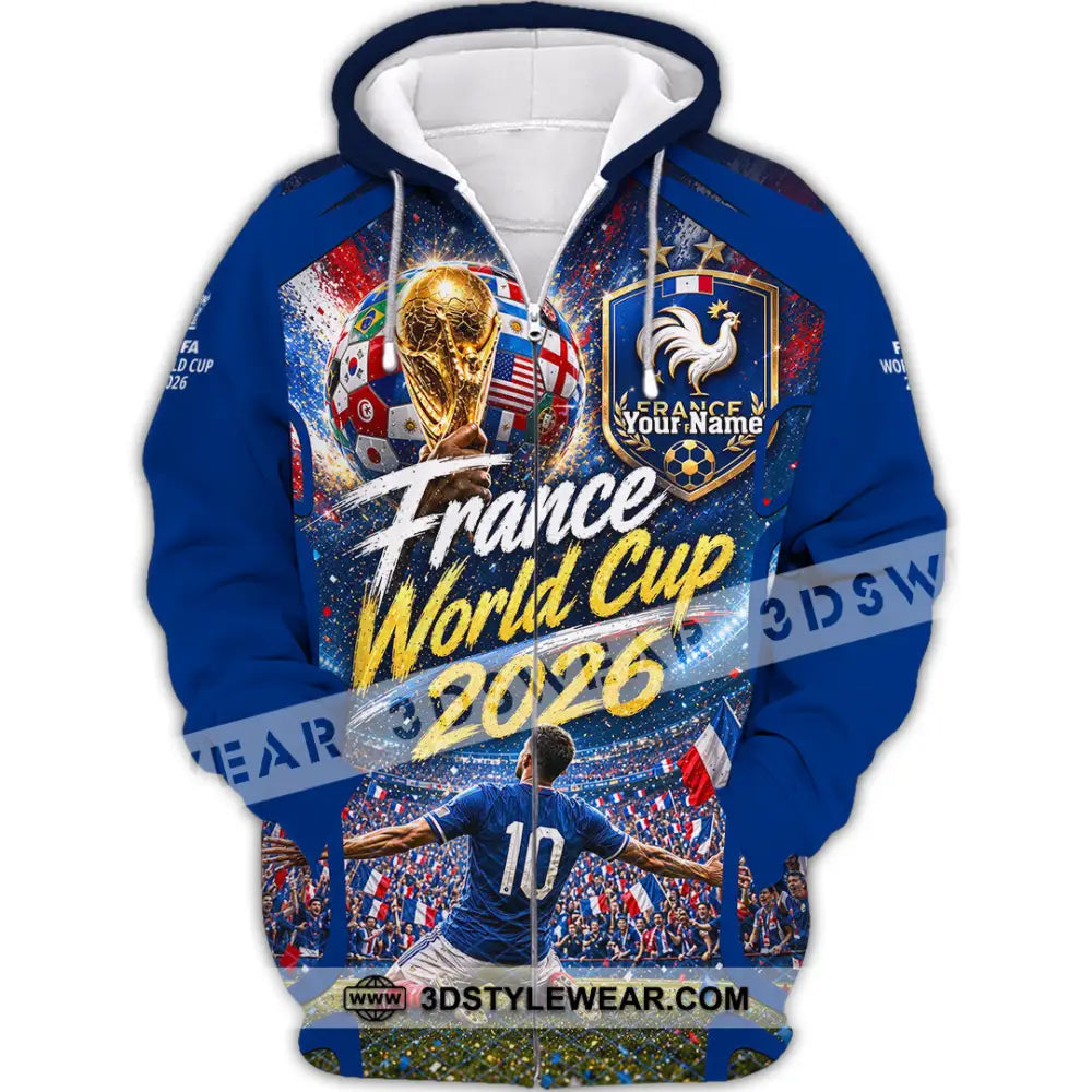Unisex Shirt - Custom France World Cup 2026 Shirt - Zipper Hoodie / S - T-shirt