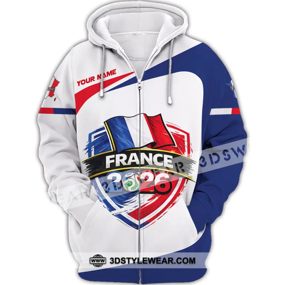Unisex Shirt - Custom France World Cup 2026 Shirt - Zipper Hoodie / S - T-shirt