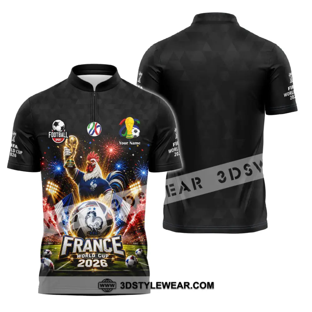 Unisex Shirt - Custom France World Cup 2026 Shirt - Zipper Polo Shirt / S - T-shirt