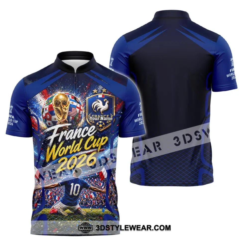 Unisex Shirt - Custom France World Cup 2026 Shirt - Zipper Polo Shirt / S - T-shirt