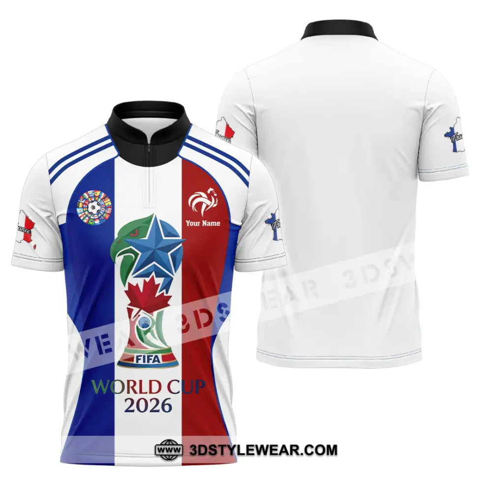 Unisex Shirt - Custom France World Cup 2026 Shirt - Zipper Polo Shirt / S - T-shirt