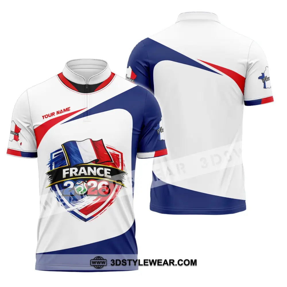 Unisex Shirt - Custom France World Cup 2026 Shirt - Zipper Polo Shirt / S - T-shirt