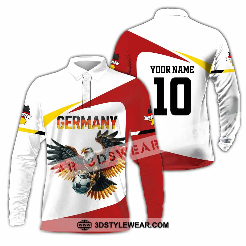 Unisex Shirt - Custom Germany 3D Shirt Long Sleeve Polo / S T-shirt