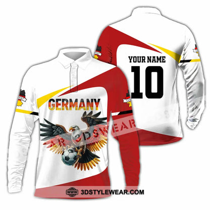 Unisex Shirt - Custom Germany 3D Shirt Long Sleeve Polo / S T-shirt
