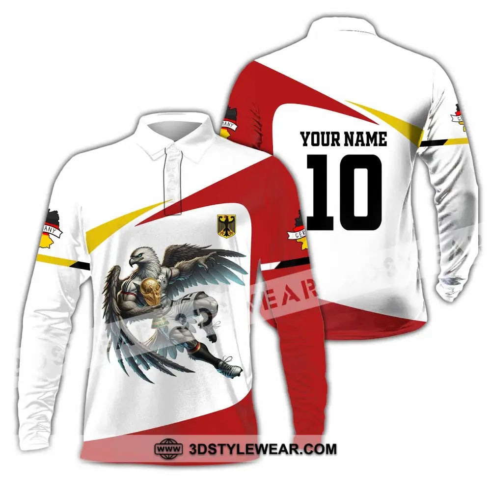 Unisex Shirt - Custom Germany 3D Shirt Long Sleeve Polo / S T-shirt