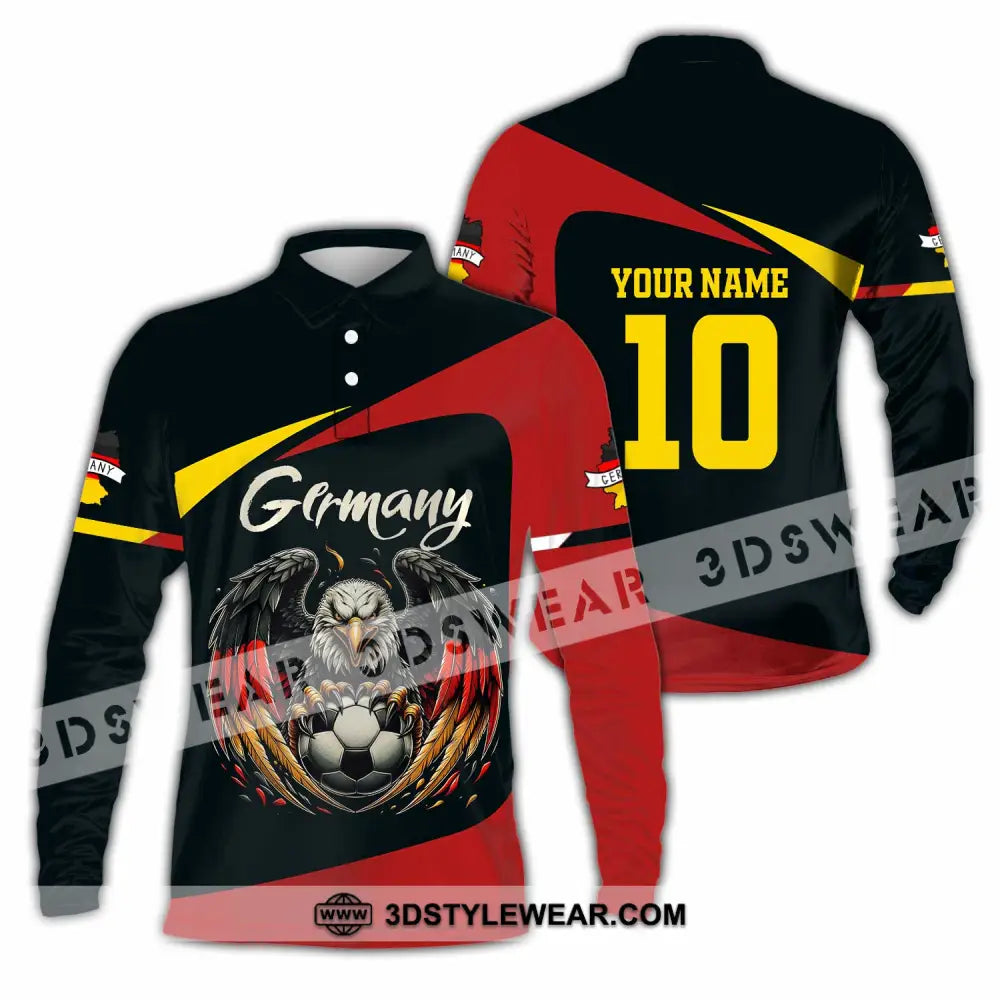 Unisex Shirt - Custom Germany 3D Shirt Long Sleeve Polo / S T-shirt
