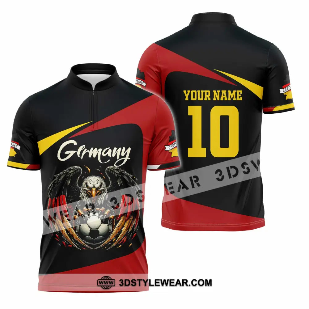 Unisex Shirt - Custom Germany 3D Shirt Zipper Polo Shirt / S T-shirt
