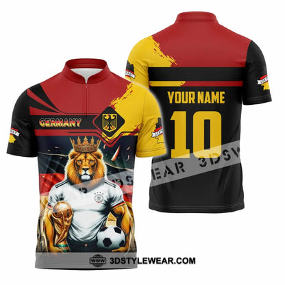 Unisex Shirt - Custom Germany 3D Shirt Zipper Polo Shirt / S T-shirt