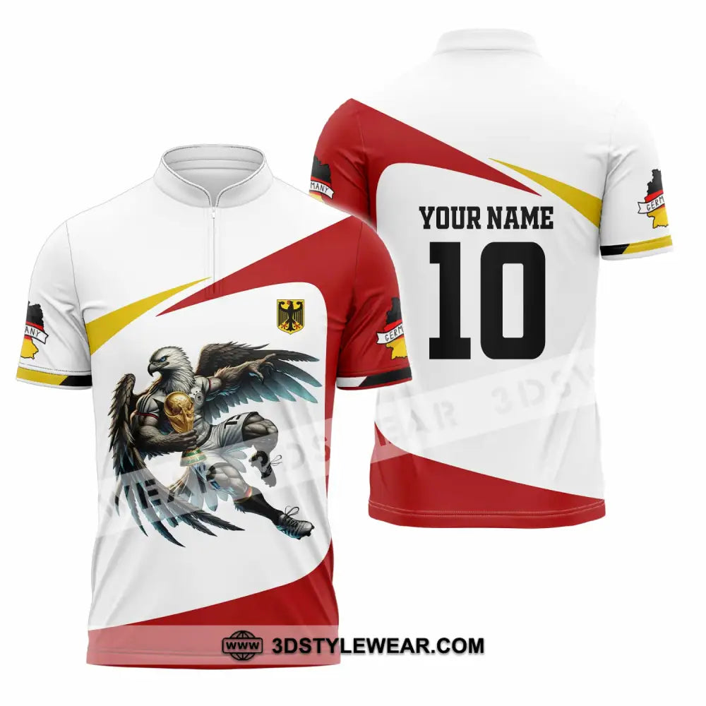 Unisex Shirt - Custom Germany 3D Shirt Zipper Polo Shirt / S T-shirt