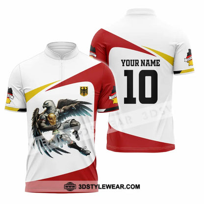 Unisex Shirt - Custom Germany 3D Shirt Zipper Polo Shirt / S T-shirt